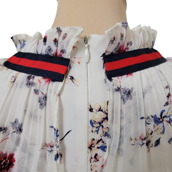 Storets White and Red Midi Dress with Ruffle Details - Picture 6 of 14